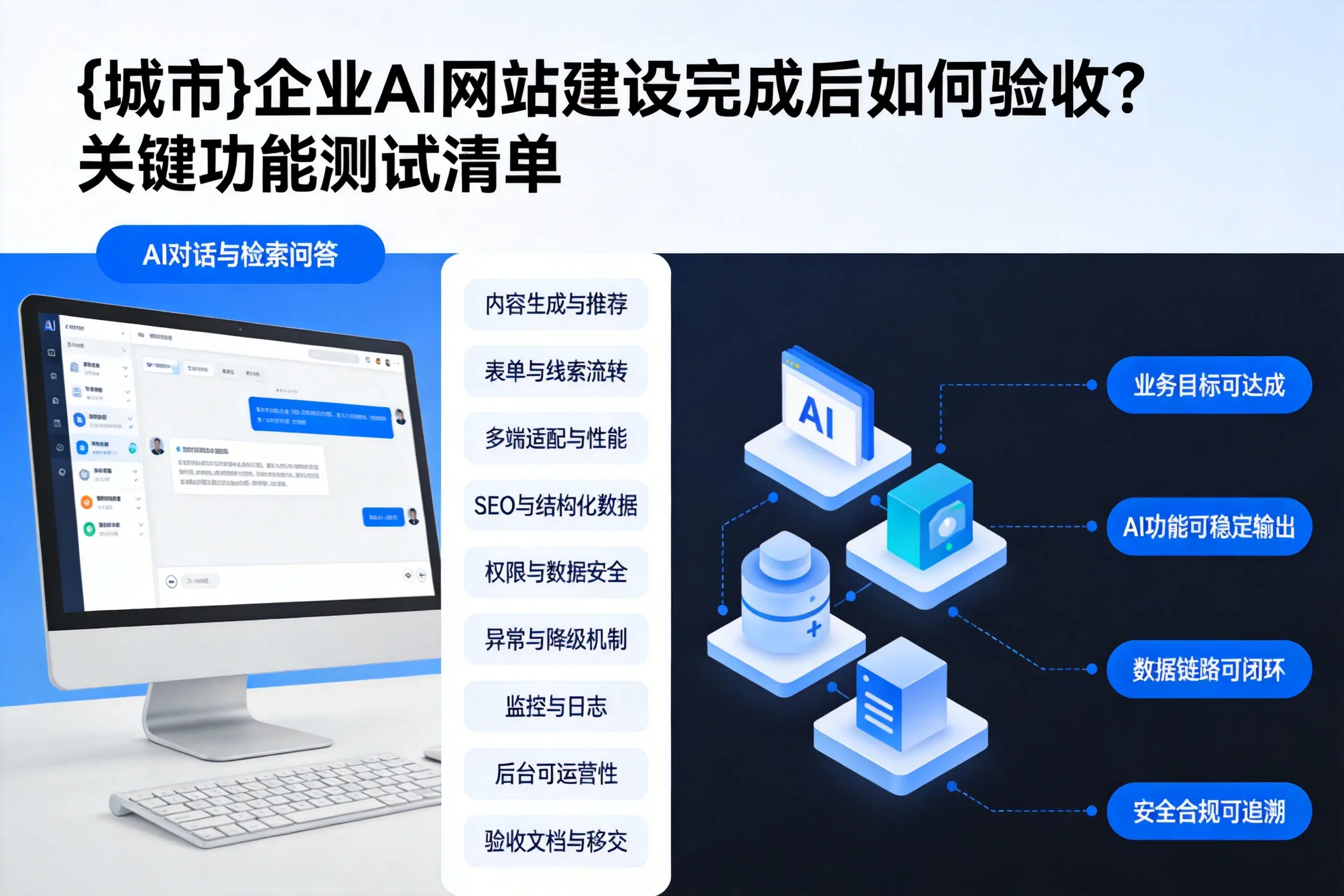 贺州企业AI网站建设完成后如何验收？关键功能测试清单