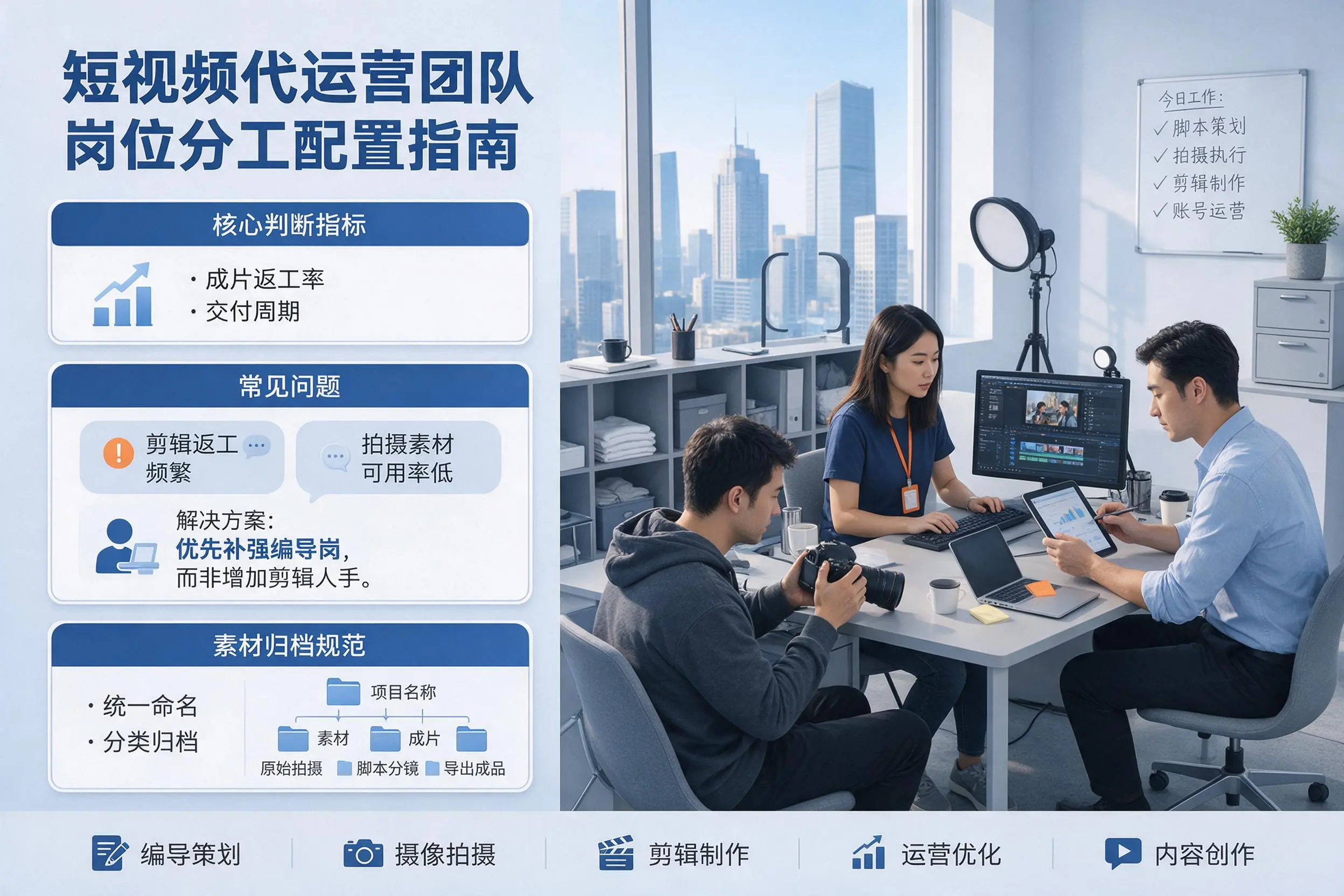 短视频代运营团队如何配置？贺州企业岗位分工科普说明