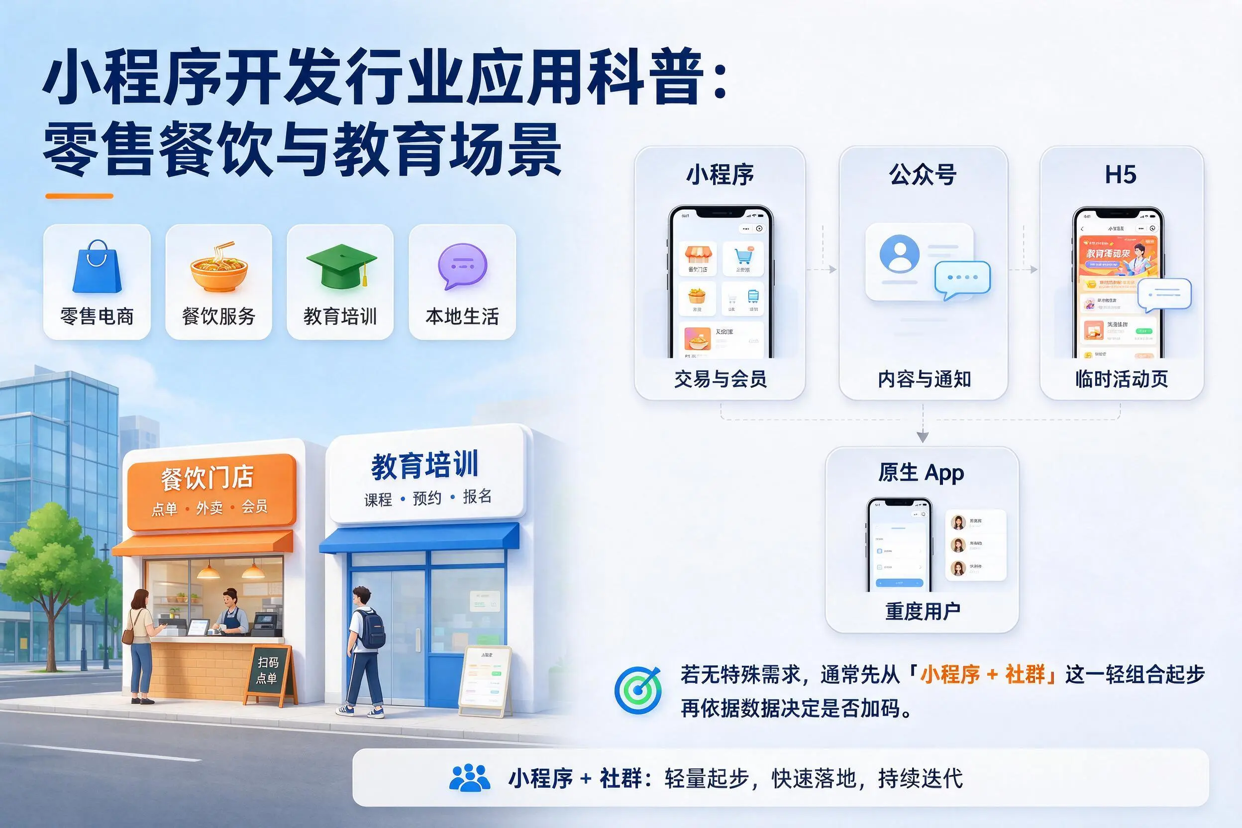 贺州小程序开发行业应用科普：零售餐饮与教育场景