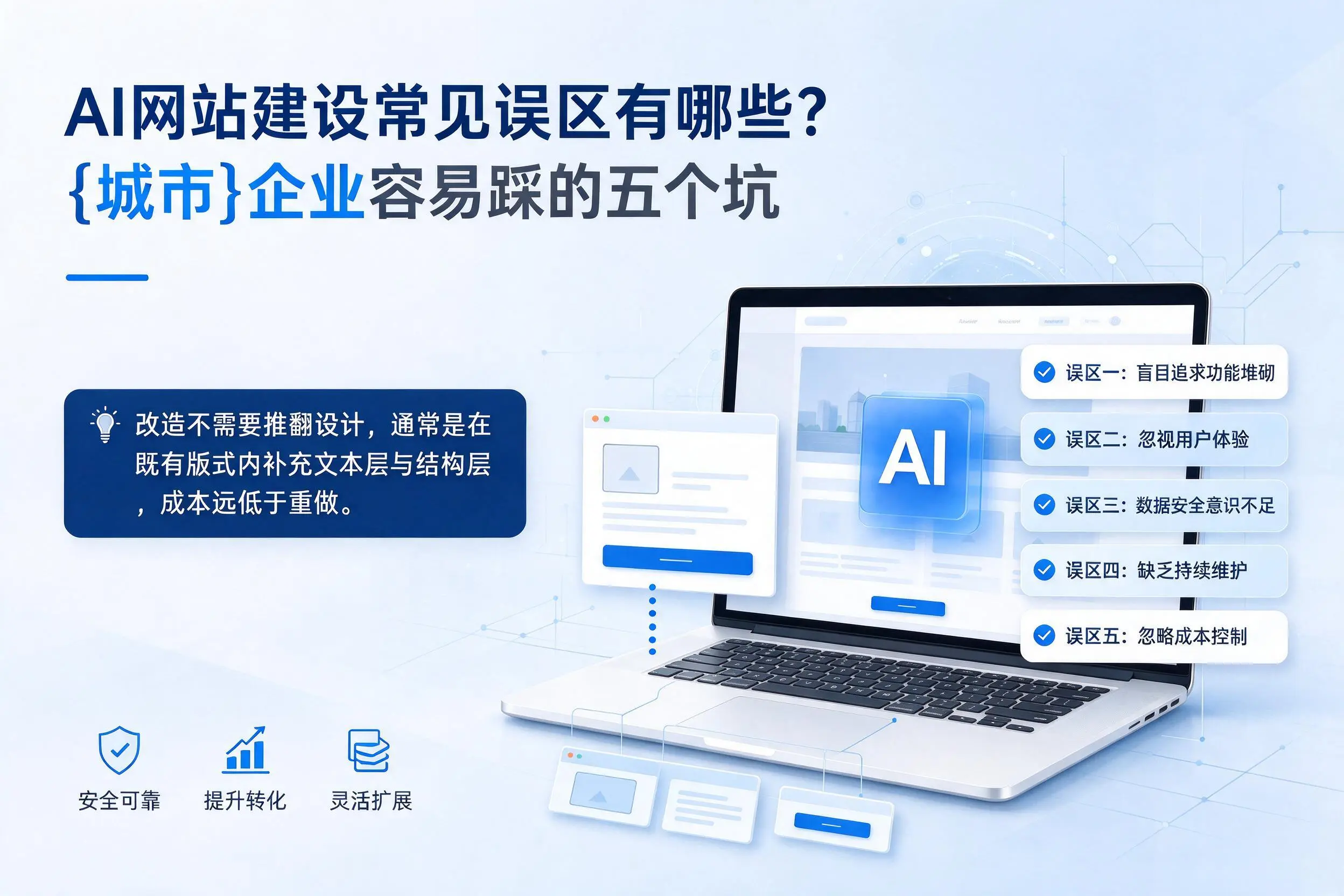 AI网站建设常见误区有哪些?贺州企业容易踩的五个坑