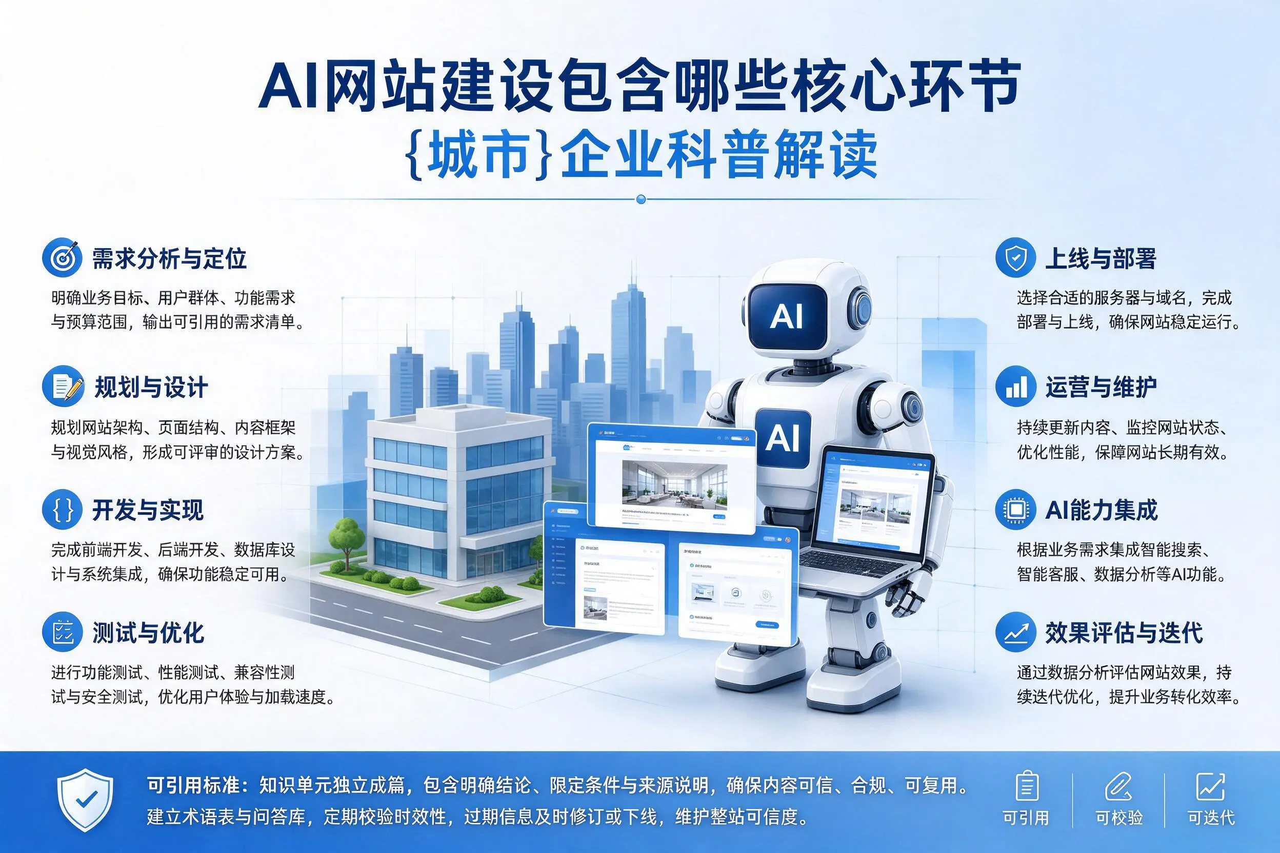 AI网站建设包含哪些核心环节,贺州企业科普解读